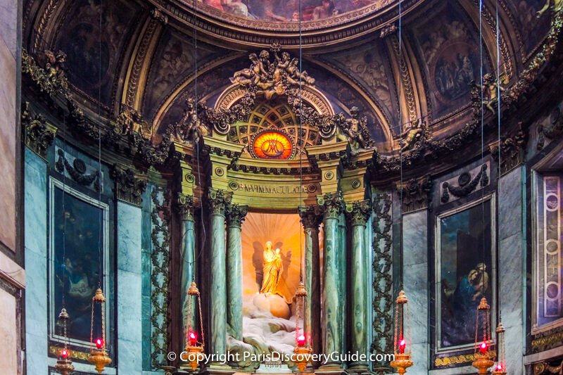 Statue of Mary and Baby Jesus at Saint Sulpice Church