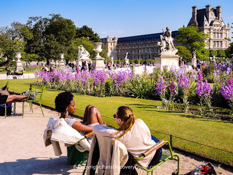 Tuileries Garden and Palais du Louvre in May 