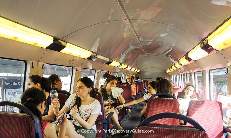 Interior view of an RER C train car