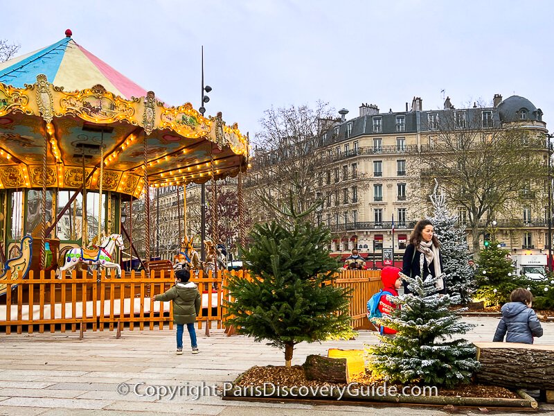 Children enjoying the Bastille Christmas Market 