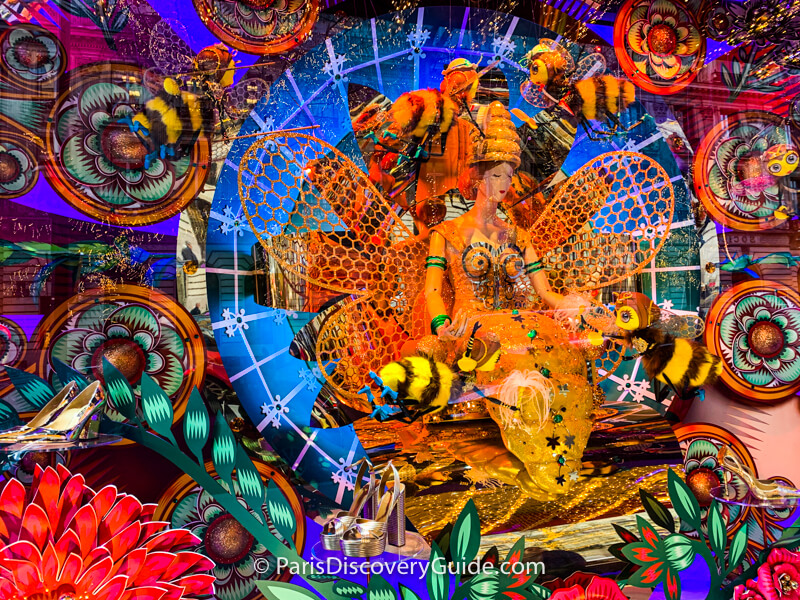 C Christmas window at Galeries Lafayette department store