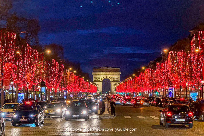 Christmas lights along Champs Elysées