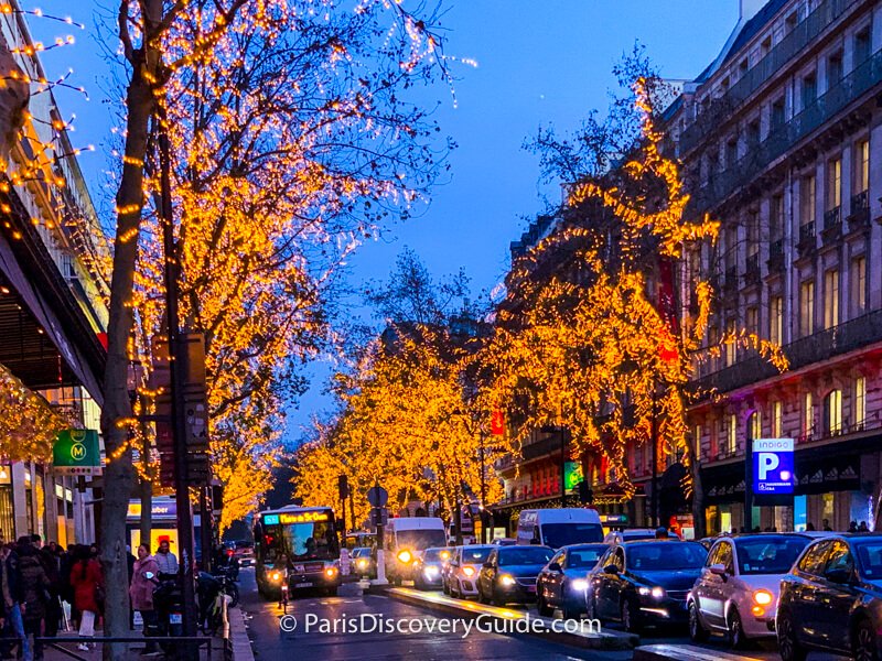 Christmas lights in Paris neighborhoods