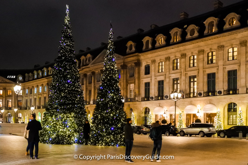 Christmas lights in Place Vendome in Paris Christmas lights in Place Vendome in Paris