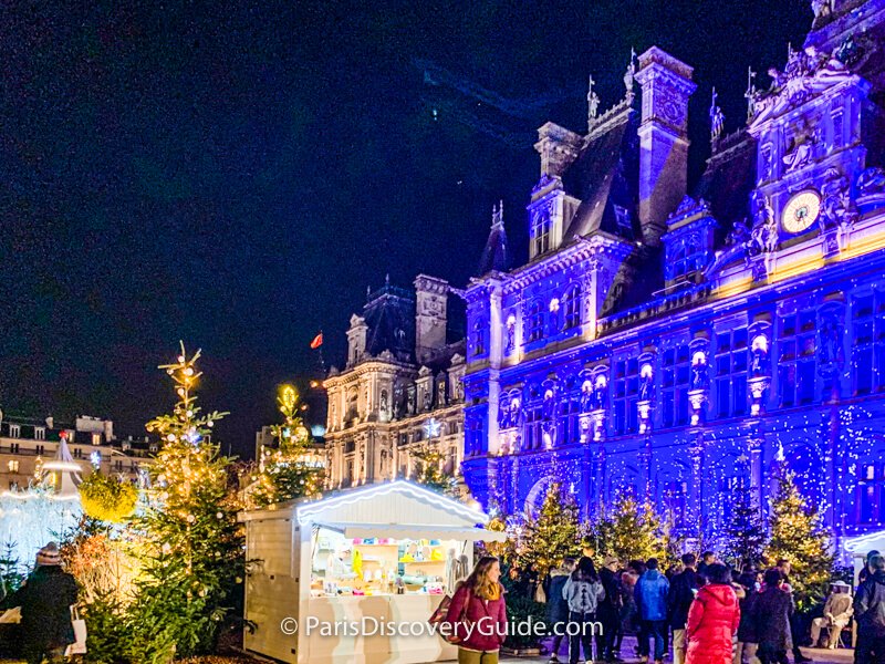 Paris Christmas Market in front of Hotel de Ville 