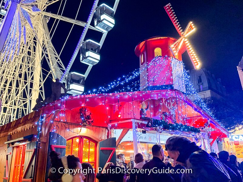 Ferris wheel and Champagne bar at Tuileries Garden Christmas Market