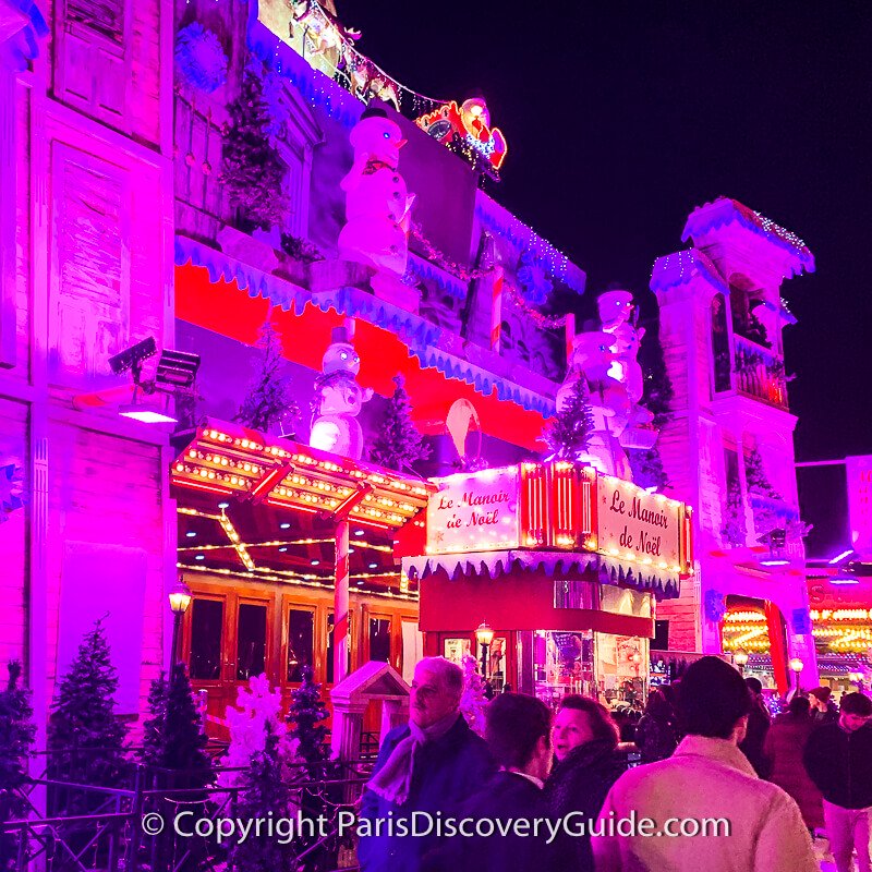 Ferris wheel and Champagne bar at Tuileries Garden Christmas Market