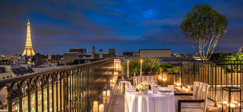 Rooftop restaurant view at the Peninsula Paris Rooftop restaurant view at the Peninsula Paris