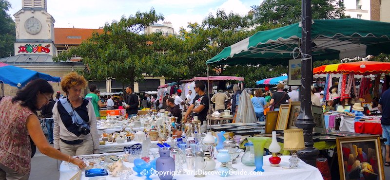 Marché d'Aligre, the most popular flea market inside the Paris city limits, in the 12th Arrondissement