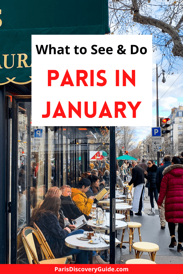 Sidewalk dining at Les Deux Magots in Paris in January