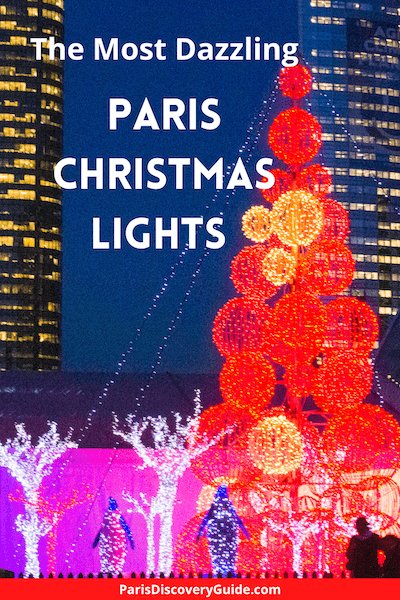 Lighted Christmas decorations at La Defense, Paris