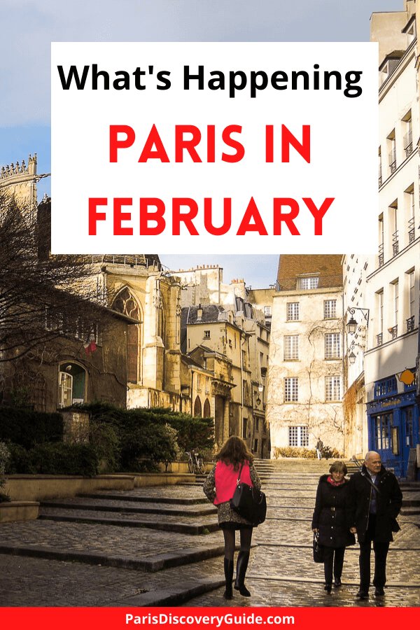 Quiet street in the Marais neighborhood in Paris in February